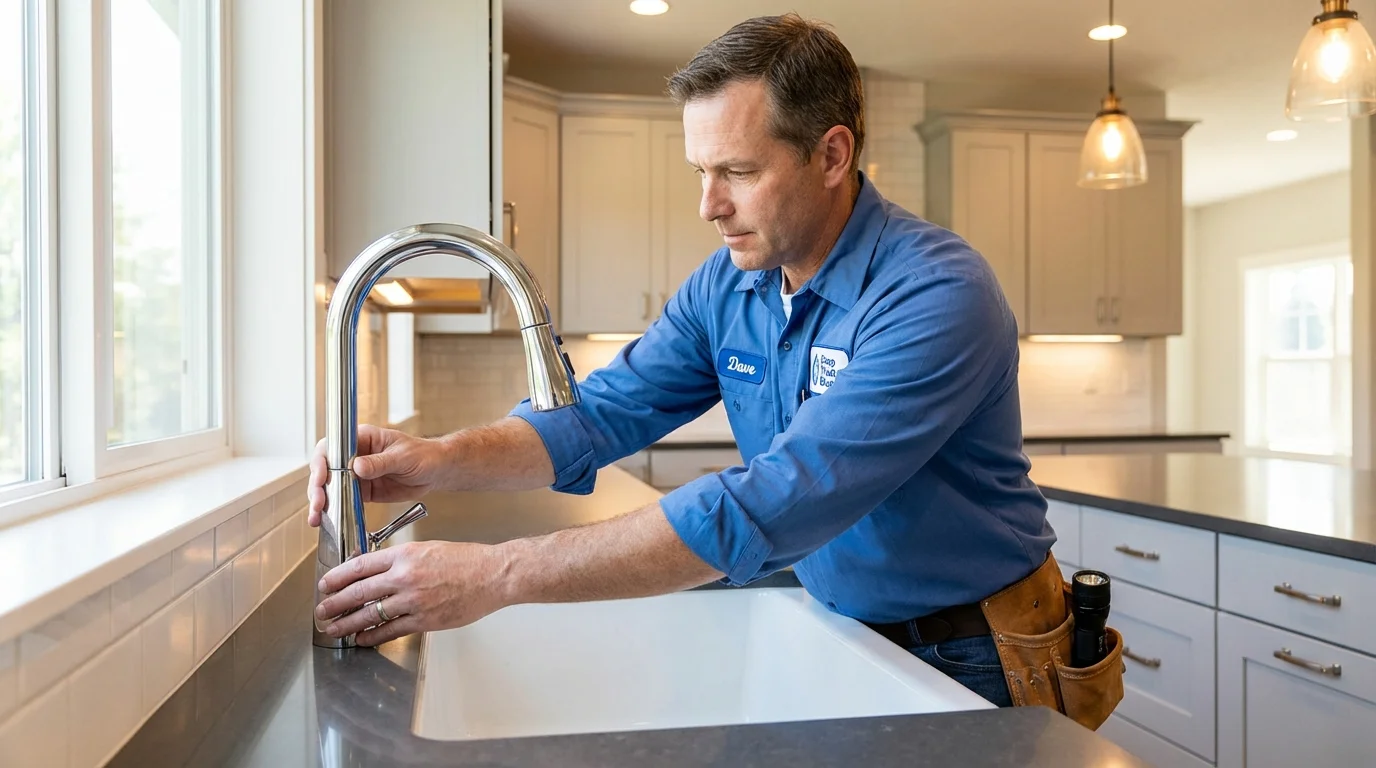 Kitchen faucet installation by Johns Plumbing LLC in Bloomington